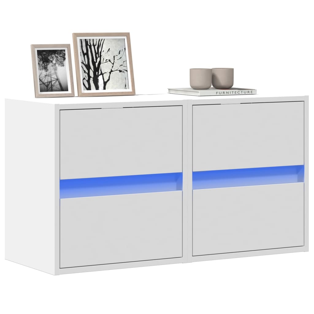 vidaXL TV-Wandschrank mit LED Weiß 180x31x45 cm