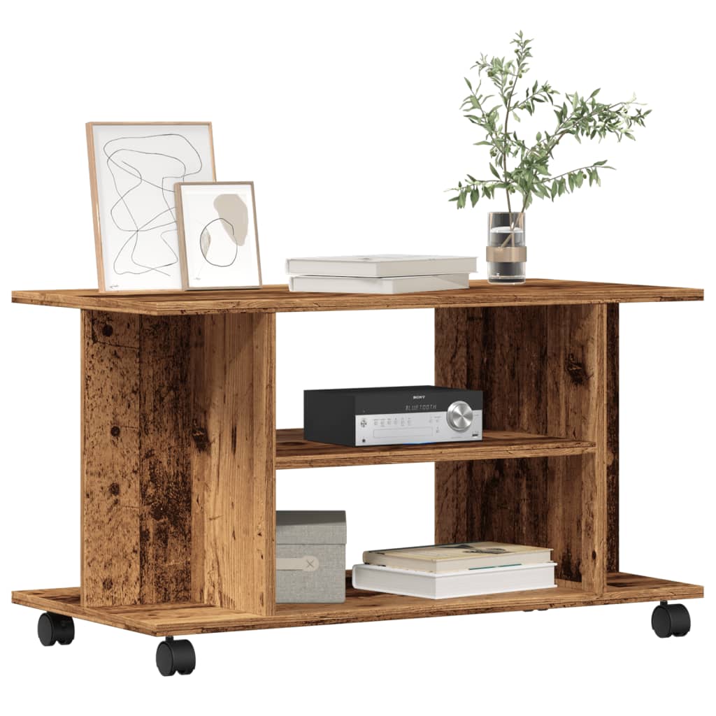 vidaXL TV-Schrank mit Rollen Weiß 80x40x45 cm Holzwerkstoff