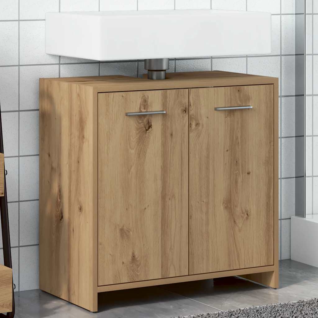 Badezimmerschrank Weiß 60x33x61 cm Holzwerkstoff