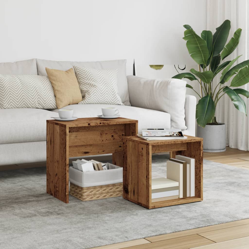 Couchtisch-Set Weiß 48x30x45 cm Holzwerkstoff