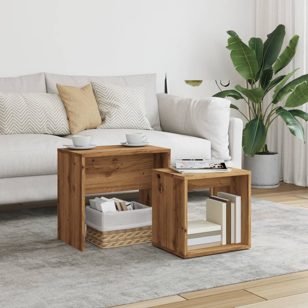 Couchtisch-Set Weiß 48x30x45 cm Holzwerkstoff