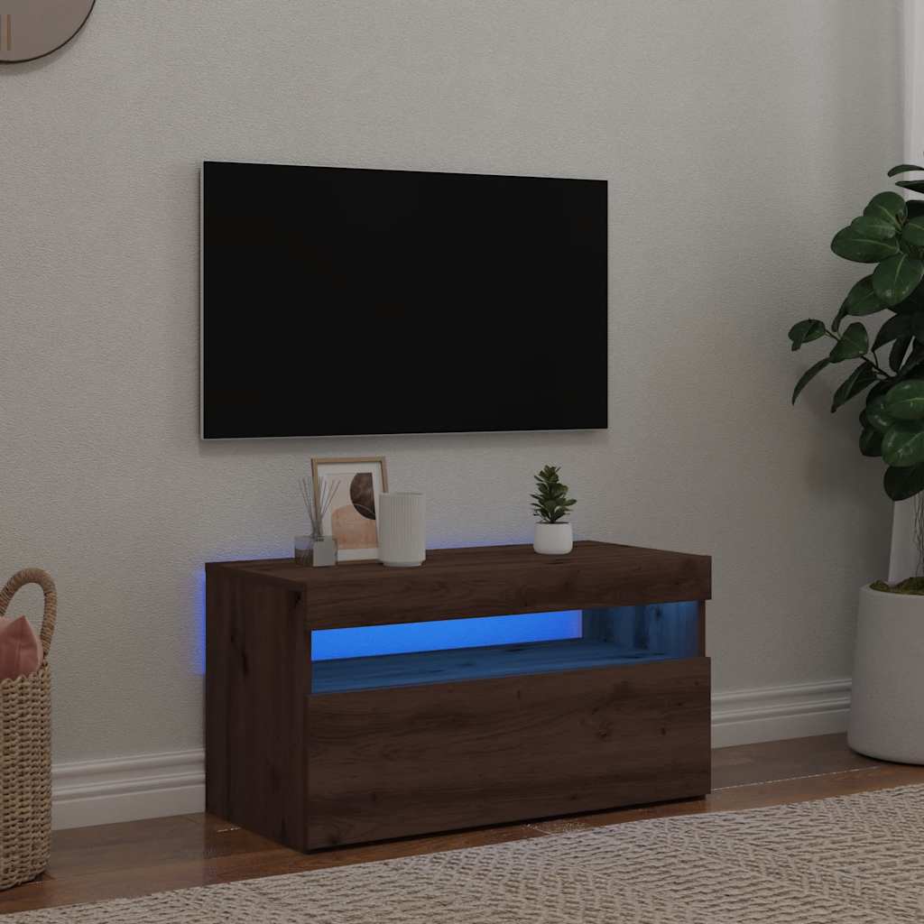 TV-Schrank mit LED-Leuchten Weiß 120x35x40 cm