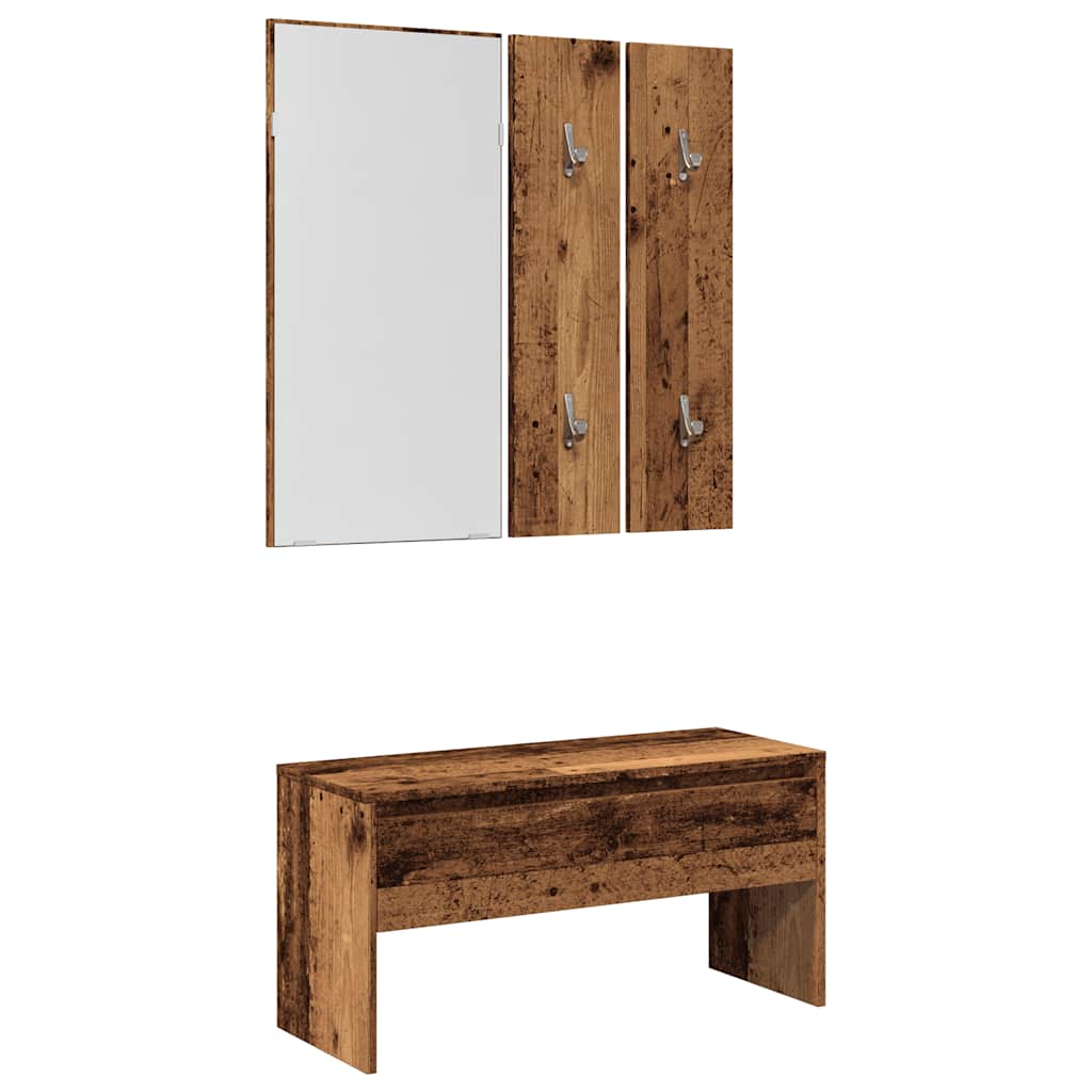 Garderoben-Set Weiß Holzwerkstoff