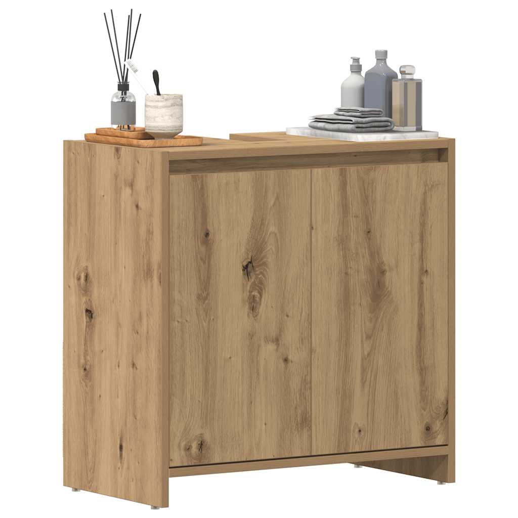 Badezimmerschrank Weiß 60x33x61 cm Holzwerkstoff