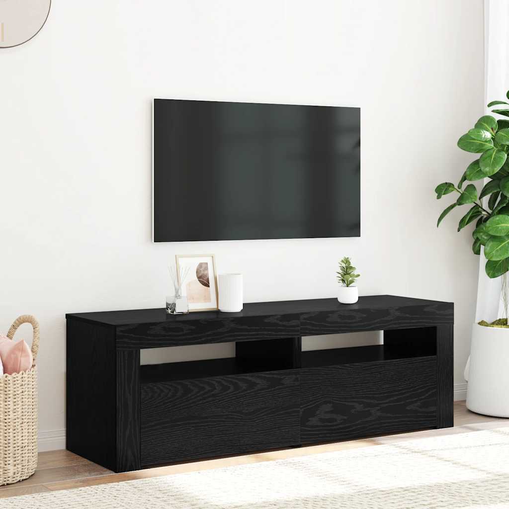 TV-Schrank mit LED-Leuchten Weiß 120x35x40 cm