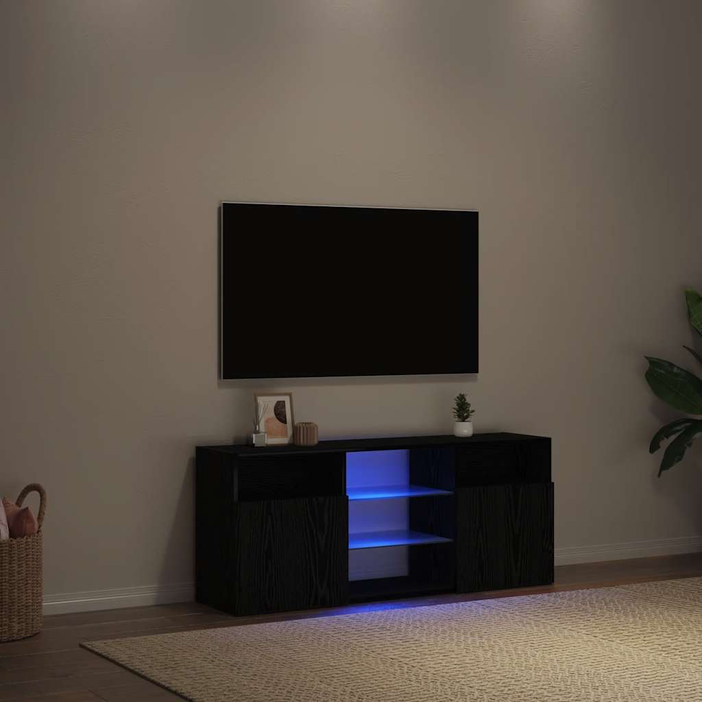 TV-Schrank mit LED-Leuchten Weiß 120x30x50 cm