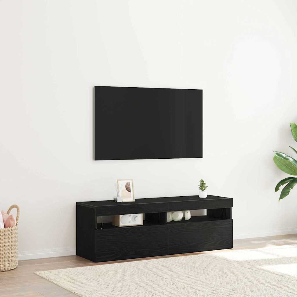 TV-Schrank mit LED-Leuchten Weiß 120x35x40 cm