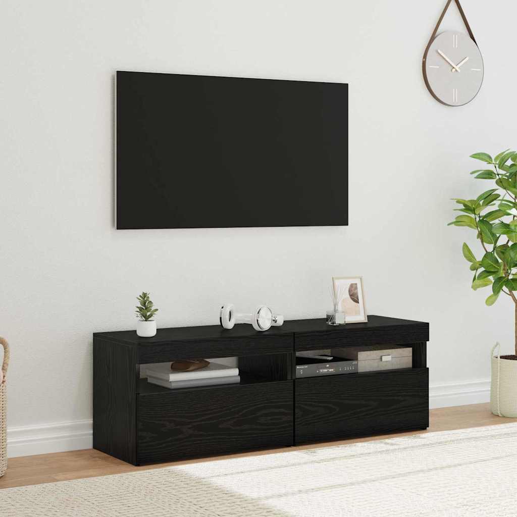 TV-Schrank mit LED-Leuchten Weiß 120x35x40 cm