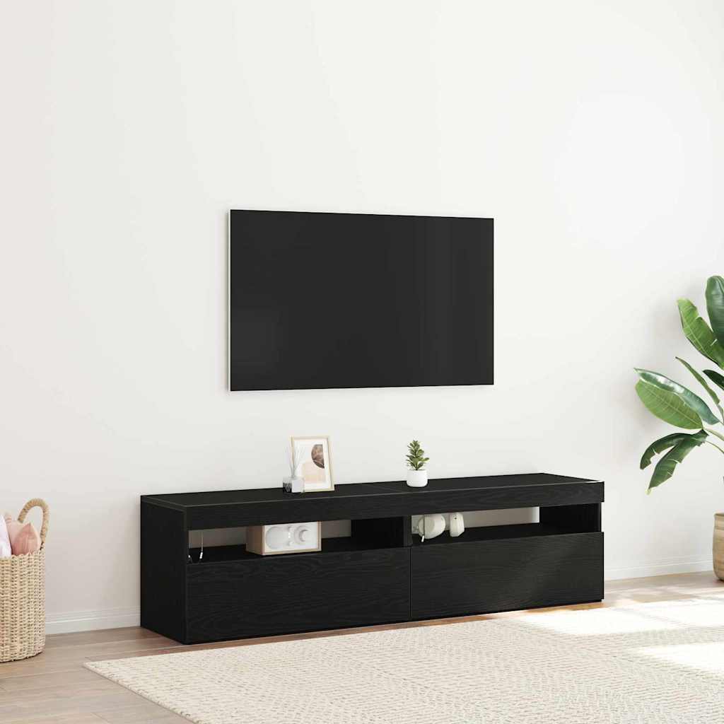 TV-Schrank mit LED-Leuchten Weiß 120x35x40 cm