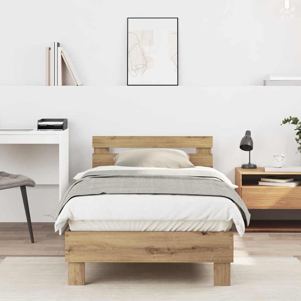 Bettgestell mit Kopfteil Weiß 200x200 cm Holzwerkstoff