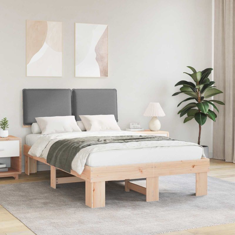 vidaXL Bettgestell mit gepolstertem Kopfteil Hellgrau 200 x 200 cm