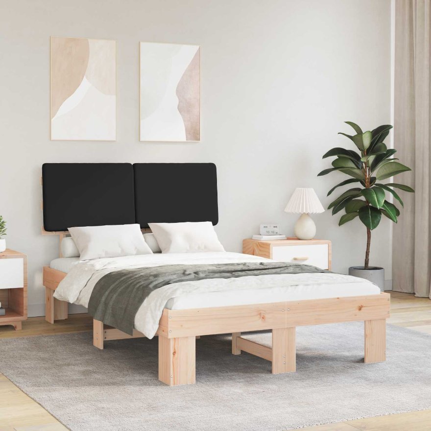 vidaXL Bettgestell mit gepolstertem Kopfteil Hellgrau 200 x 200 cm