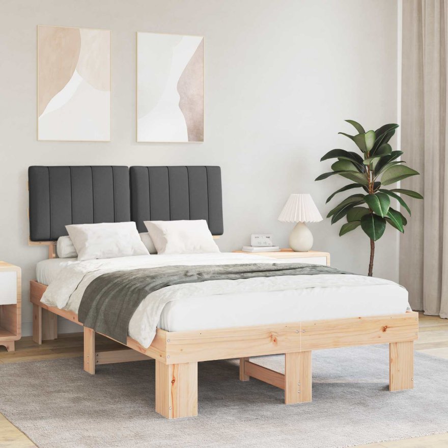 vidaXL Bettgestell mit gepolstertem Kopfteil Hellgrau 200 x 200 cm