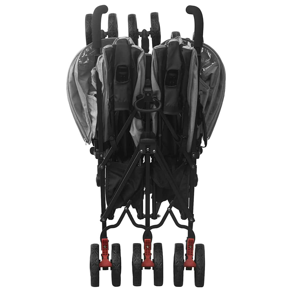 vidaXL Geschwisterwagen Hellgrau Stahl