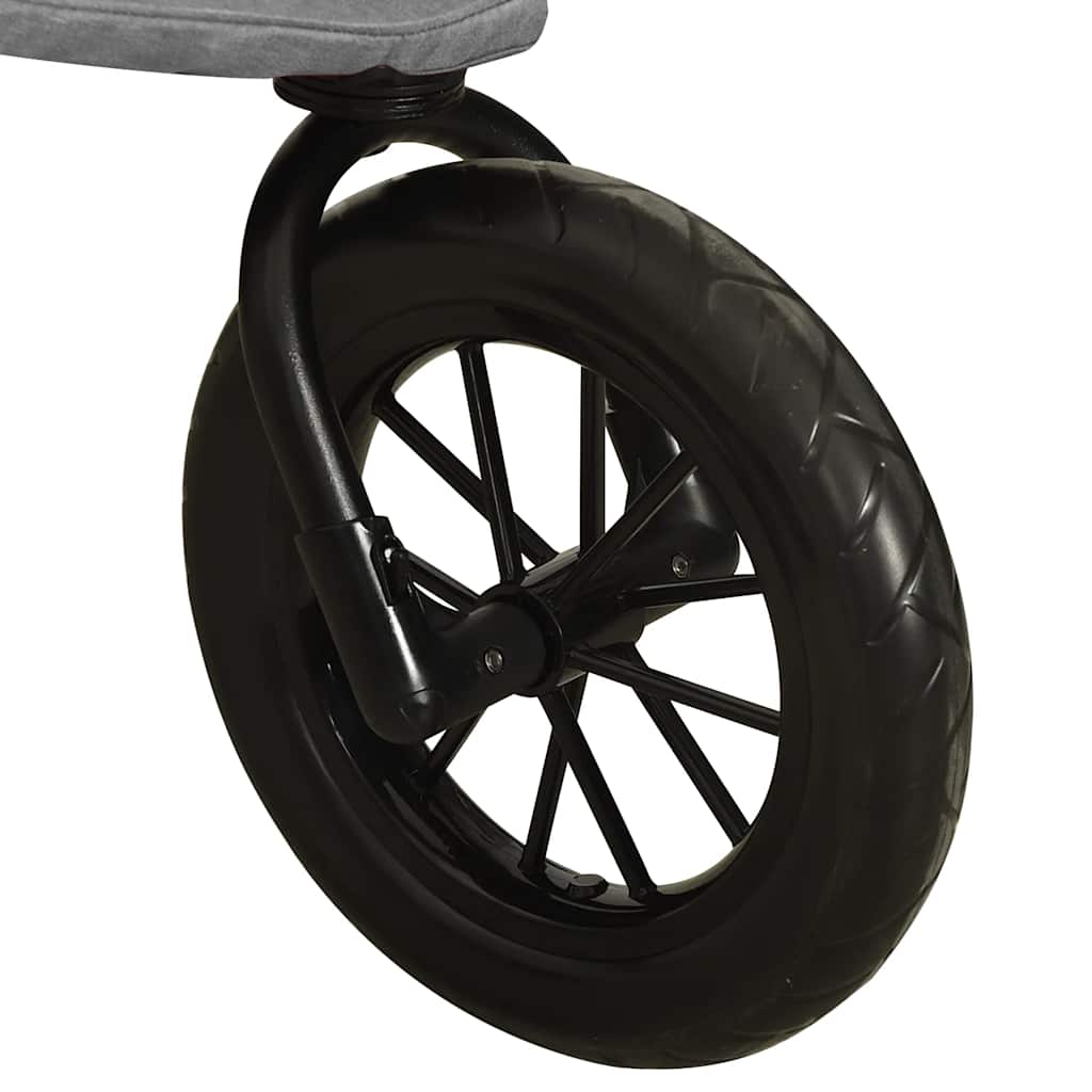vidaXL Kinderwagen Hellgrau Stahl