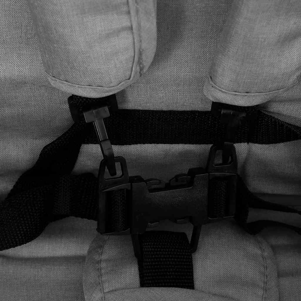 vidaXL Tandem-Zwillingskinderwagen Hellgrau Stahl