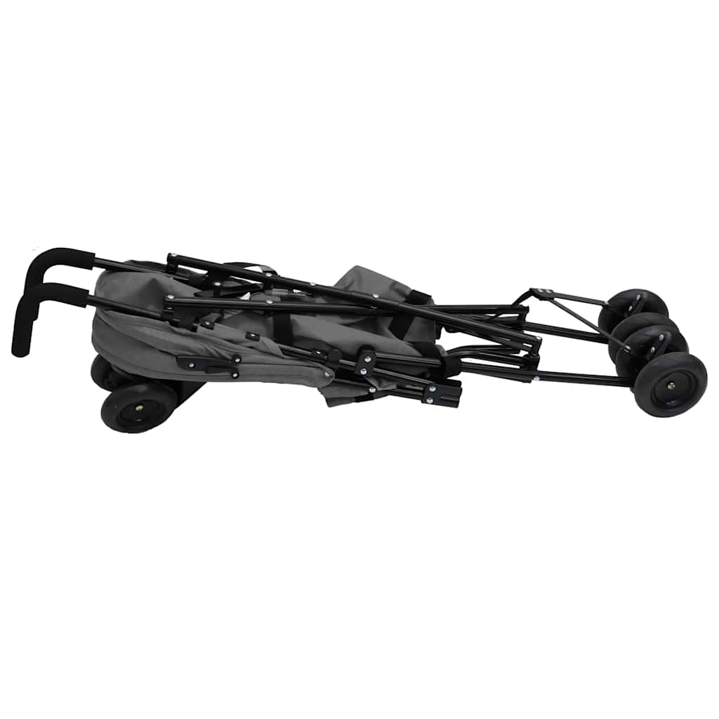 vidaXL Kinderwagen Hellgrau und Schwarz Stahl