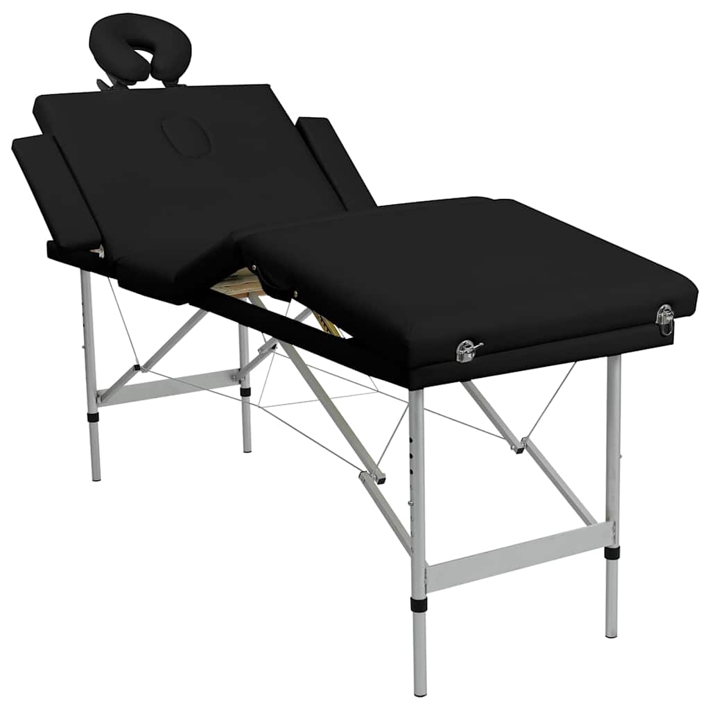 Massagetisch mit Aluminiumrahmen, faltbar 4 Zonen Blau