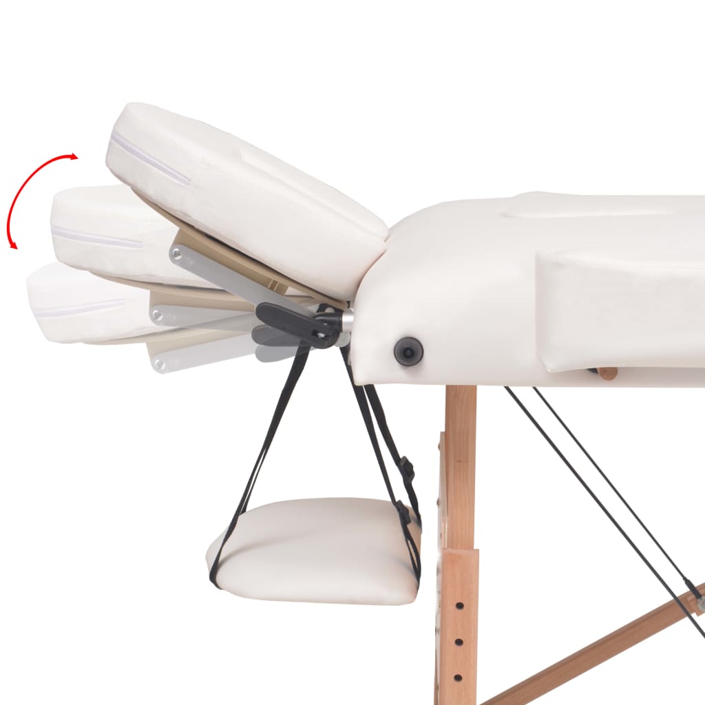 vidaXL Massageliege 2-Zonen mit Hocker Klappbar 10 cm Sitz Weiß