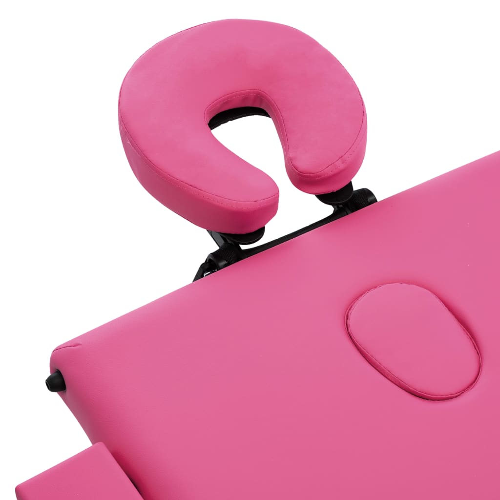 vidaXL Massageliege Klappbar 3-Zonen mit Aluminiumgestell Rosa