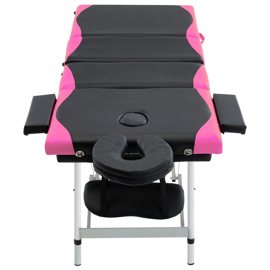 vidaXL Massageliege Klappbar 4-Zonen mit Aluminiumgestell Rosa