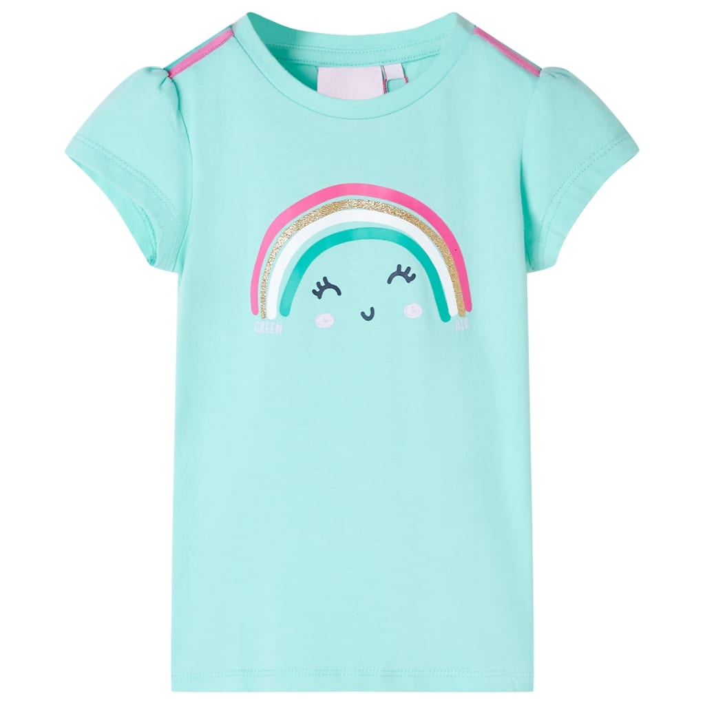 Kinder-T-Shirt Helles Minzgrün 92