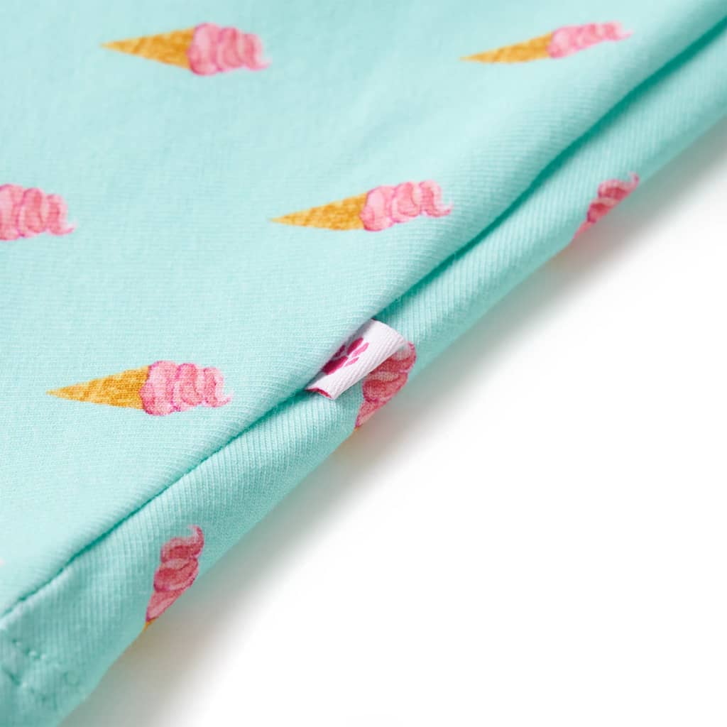 Kinderkleid mit Kordelzug Helles Minzgrün 92