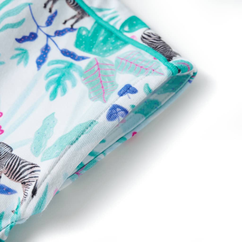 Kinderkleid Ecru und Dunkles Minzgrün 92