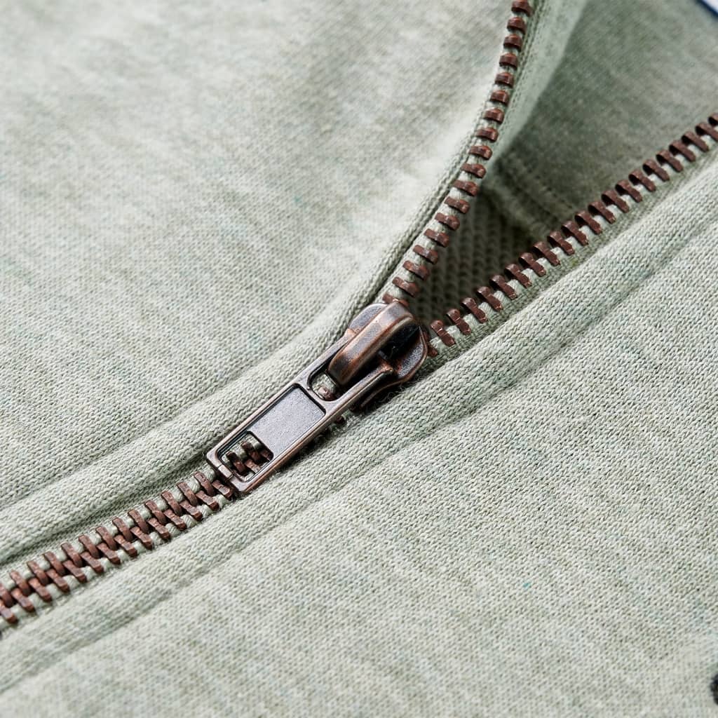 Kinder-Kapuzenpullover mit Reißverschluss Helles Khaki Melange 92