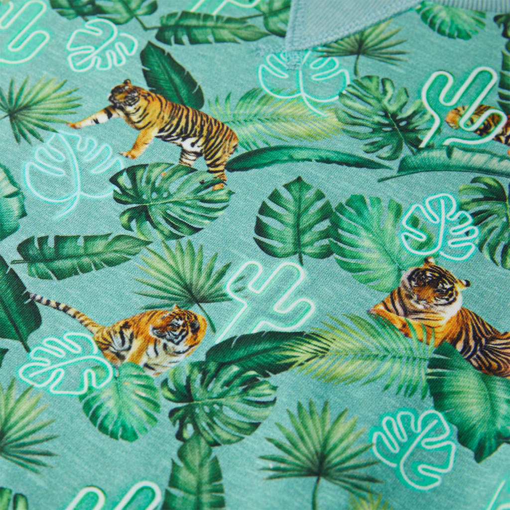 Kinder-Sweatshirt Grün Meliert 92