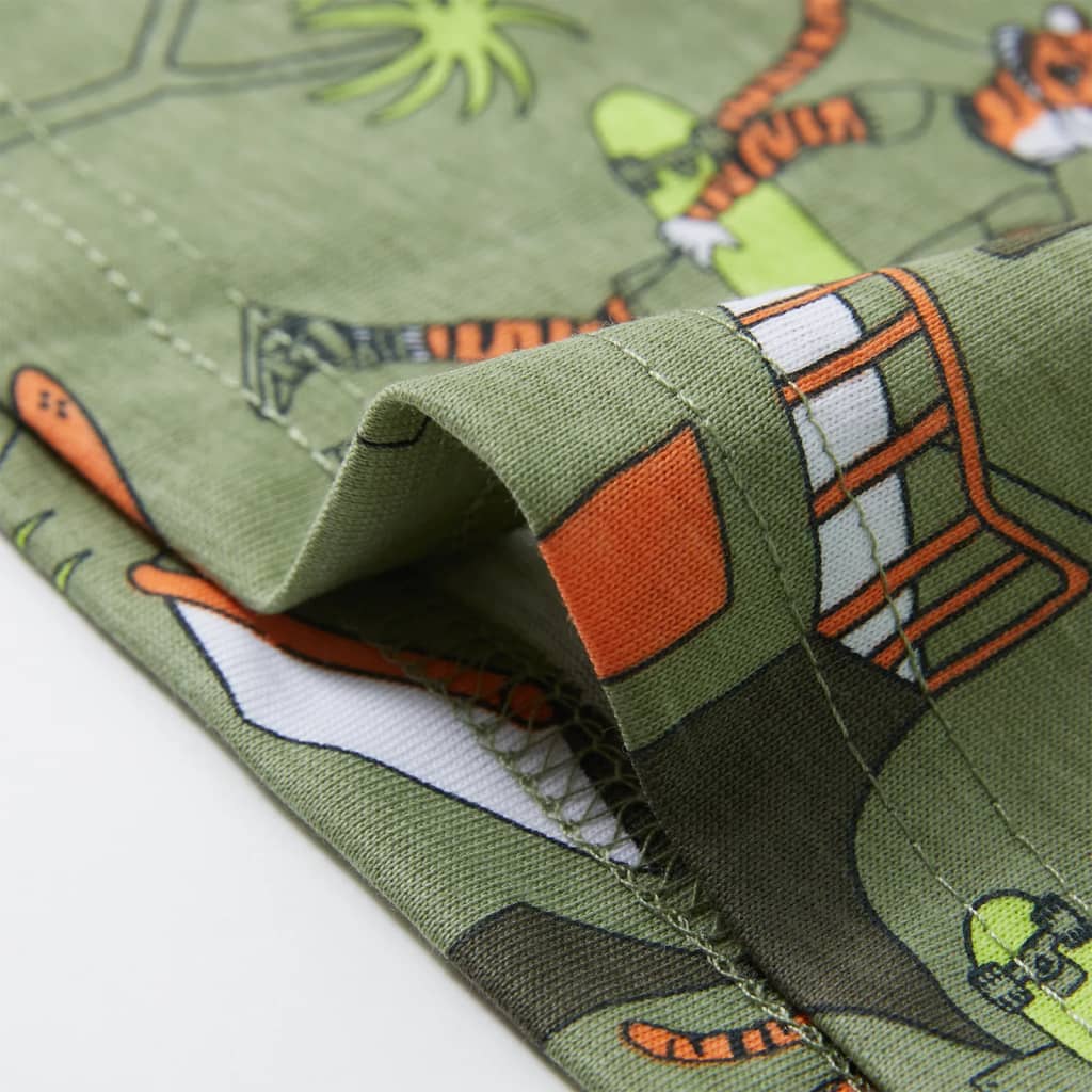 Kinderpyjama mit Kurzen Ärmeln Hellkhaki 92