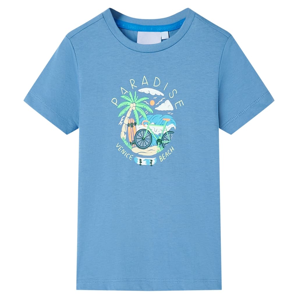 Kinder-T-Shirt Mittelblau 92