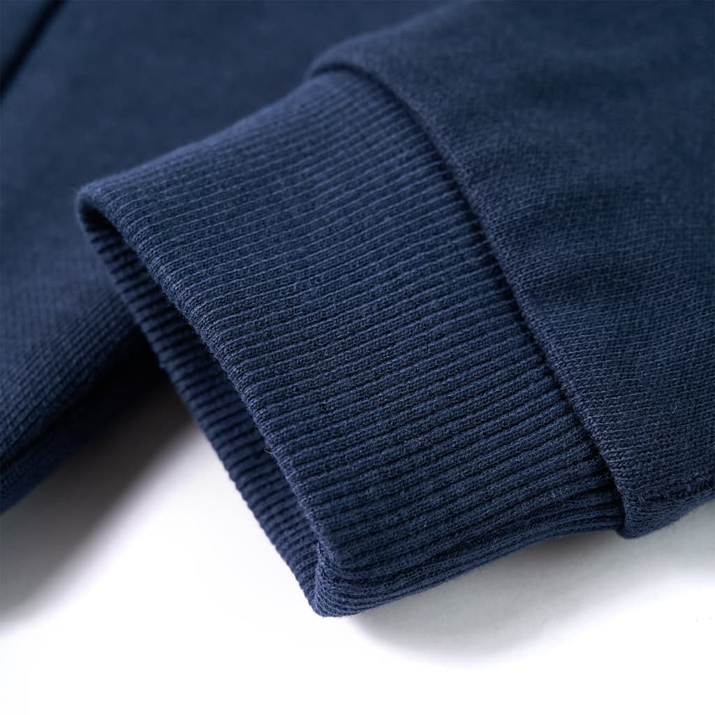 Kinder-Kapuzenpullover Marineblau Melange und Orange 92