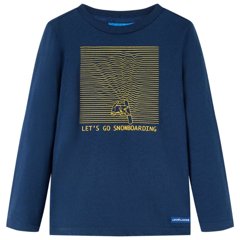 Kinder-Langarmshirt Marineblau 92