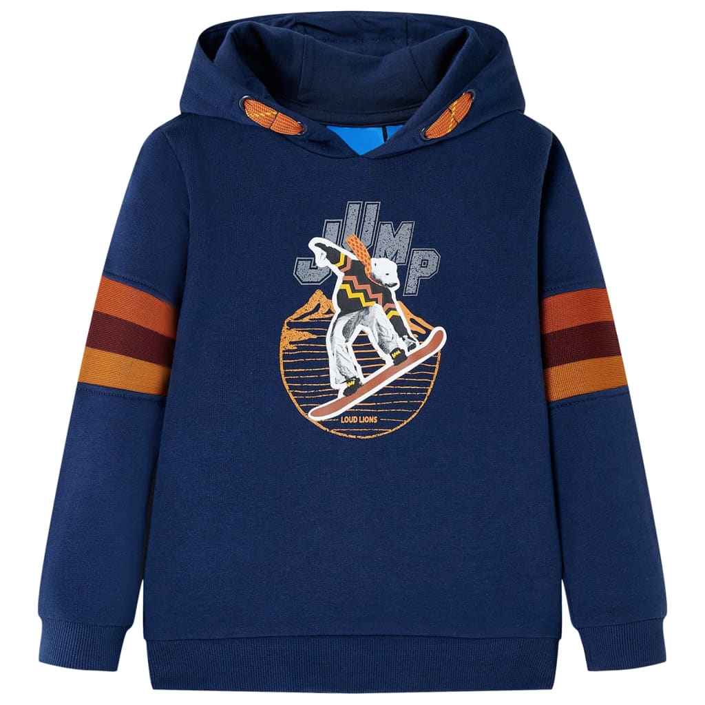 Kinder-Kapuzenpullover Marineblau 92