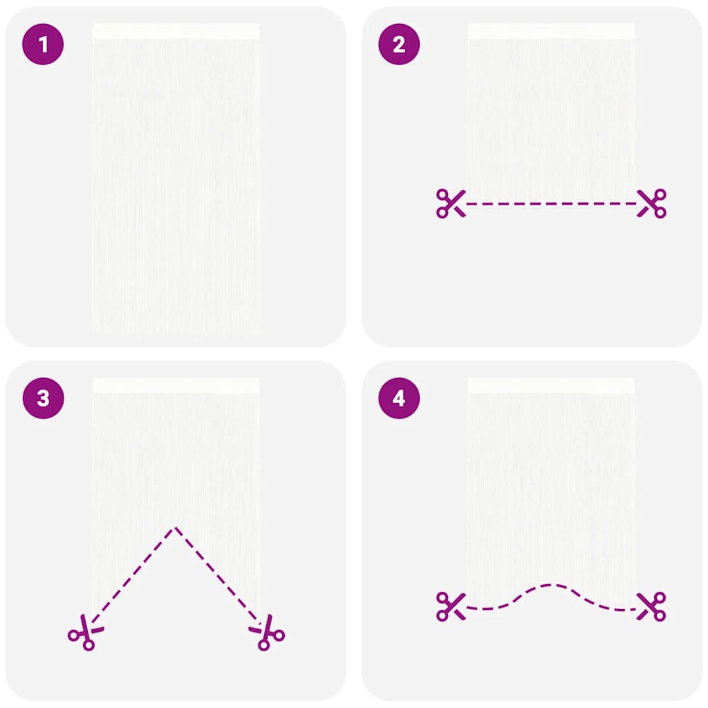 vidaXL Fadenvorhang 2 Stk.100 x 250 cm Weiß