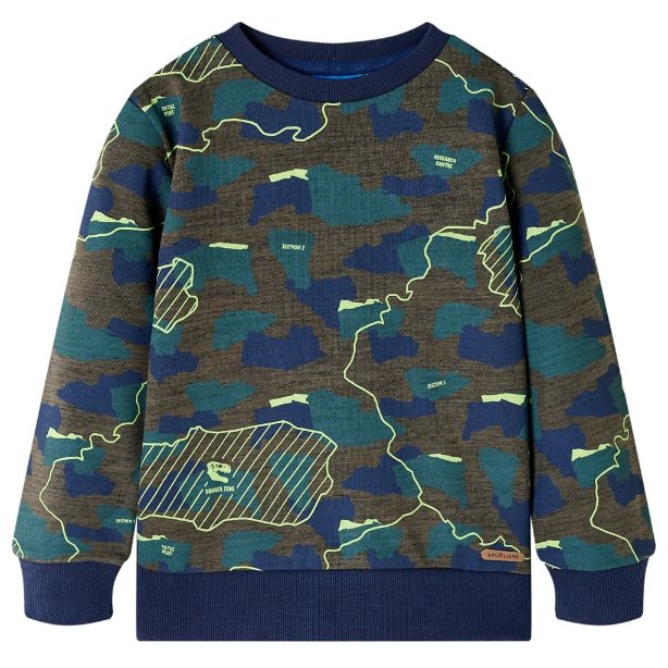Kinder-Sweatshirt Dunkles Khaki Melange 92