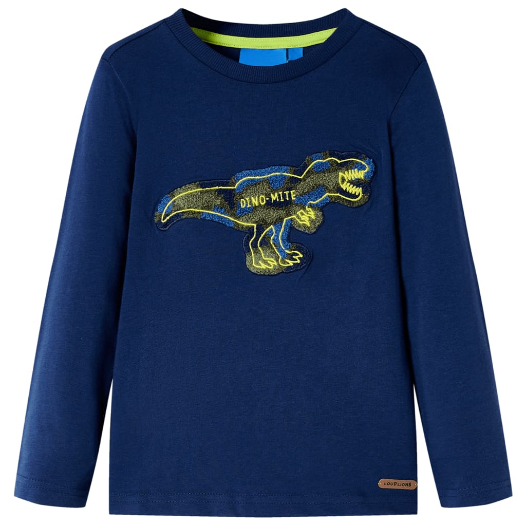 Kinder-Langarmshirt Marineblau 92