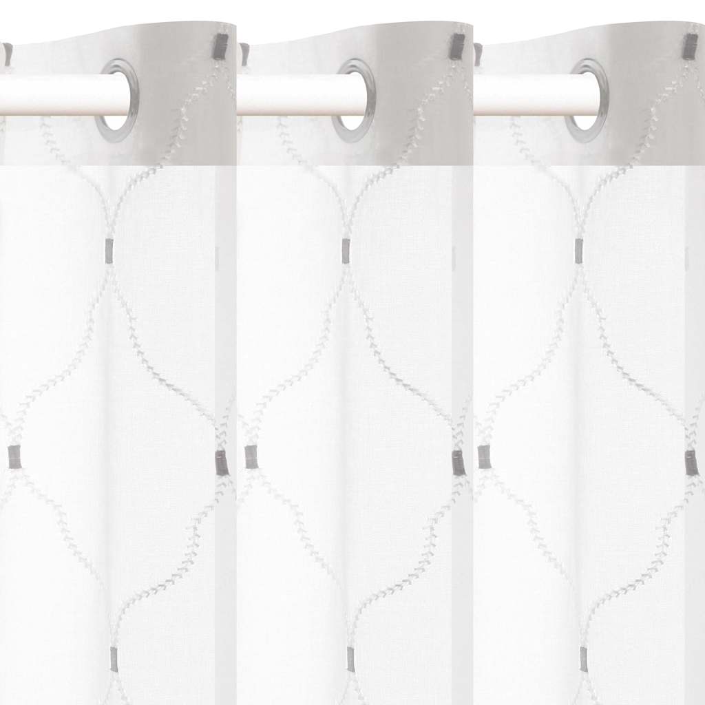 vidaXL Vorhänge 2 pcs Weiß 140 x 245 cm Polyester