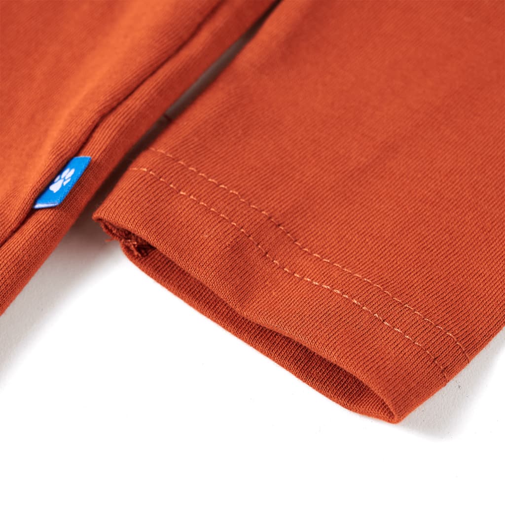 Kinder-Langarmshirt Rostbraun 92