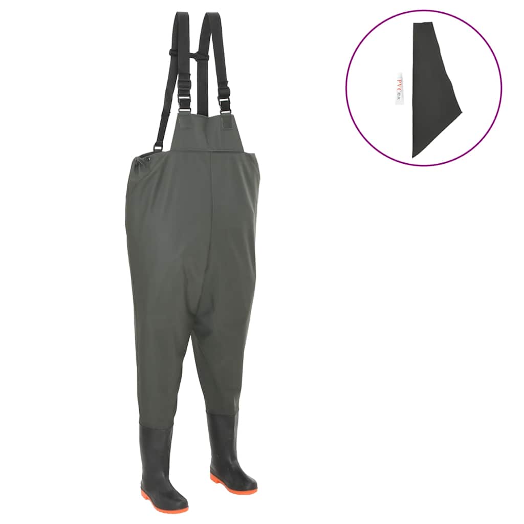 vidaXL Wathose mit Stiefeln Grün Größe 38