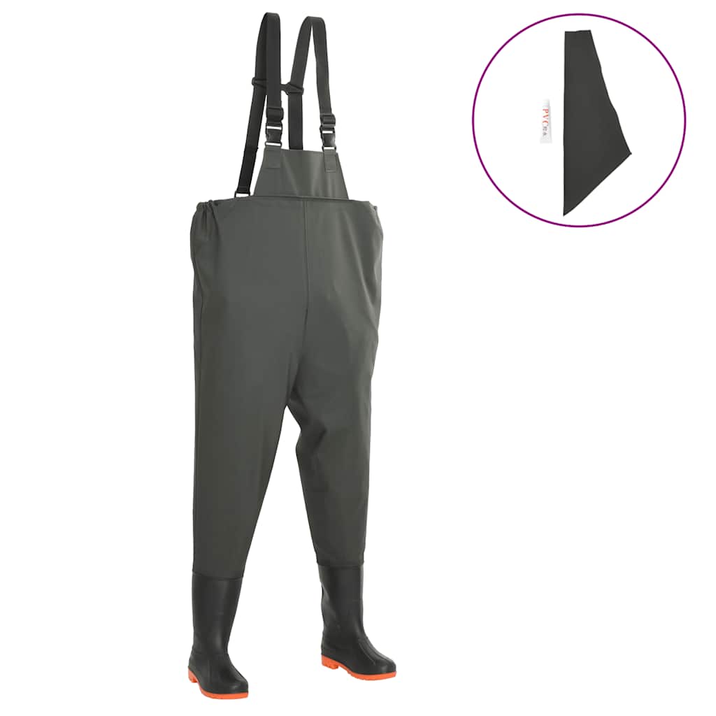 vidaXL Wathose mit Stiefeln Grün Größe 38