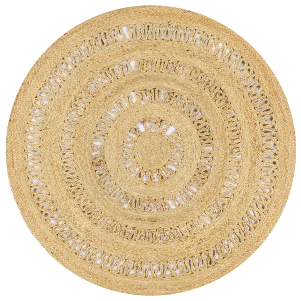 Teppich Handgefertigt Jute Geflochten 90 cm