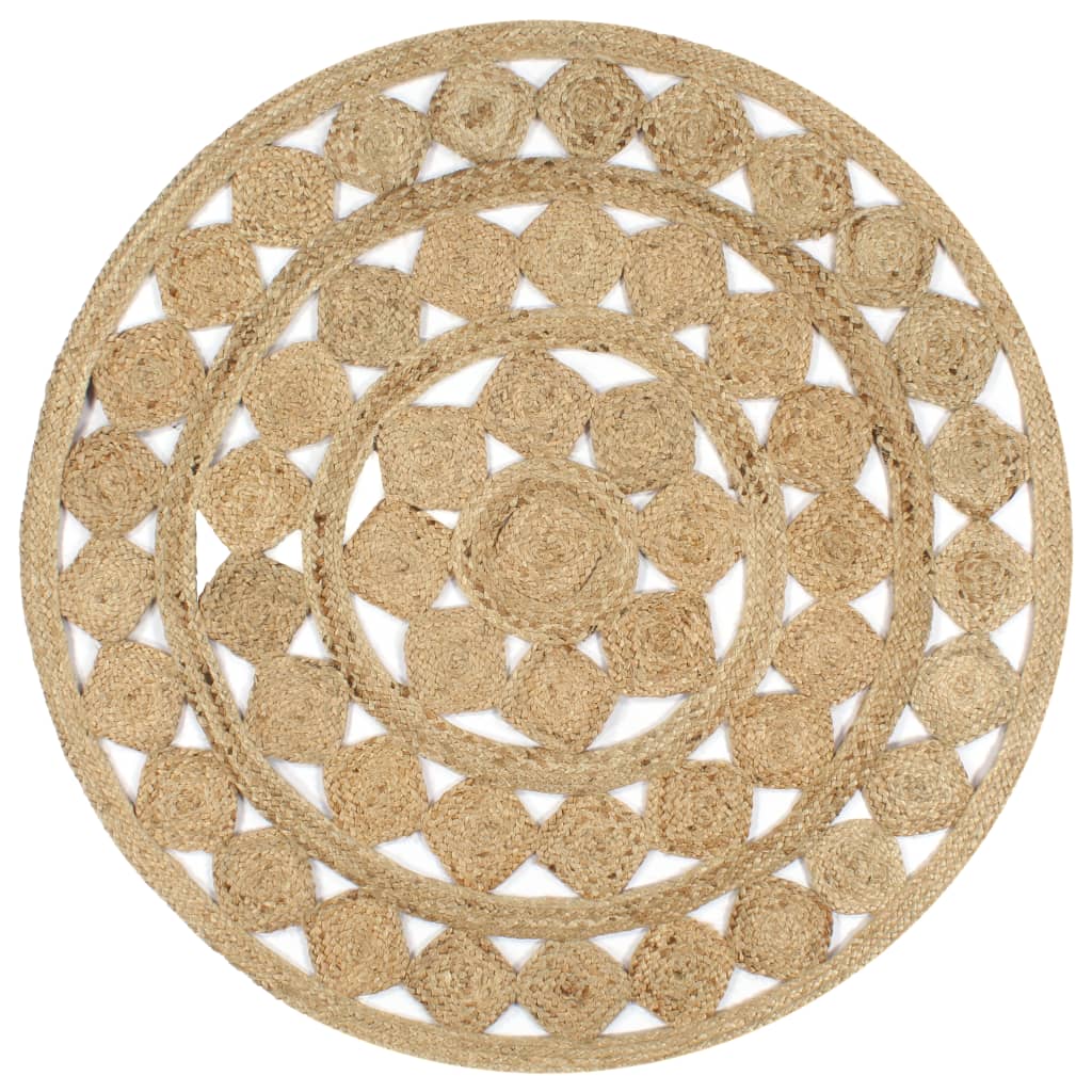 Teppich Handgefertigt Jute Geflochten 90 cm