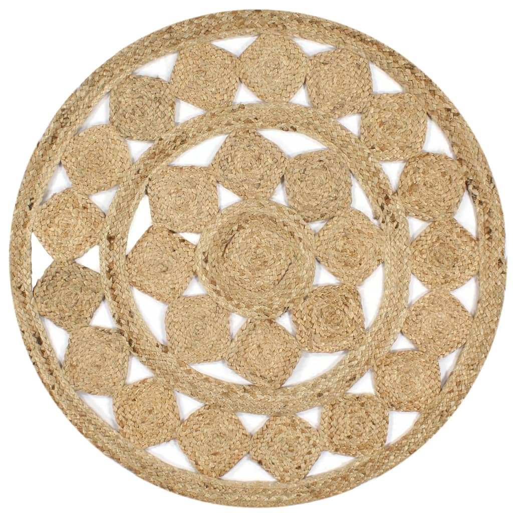 Teppich Handgefertigt Jute Geflochten 90 cm