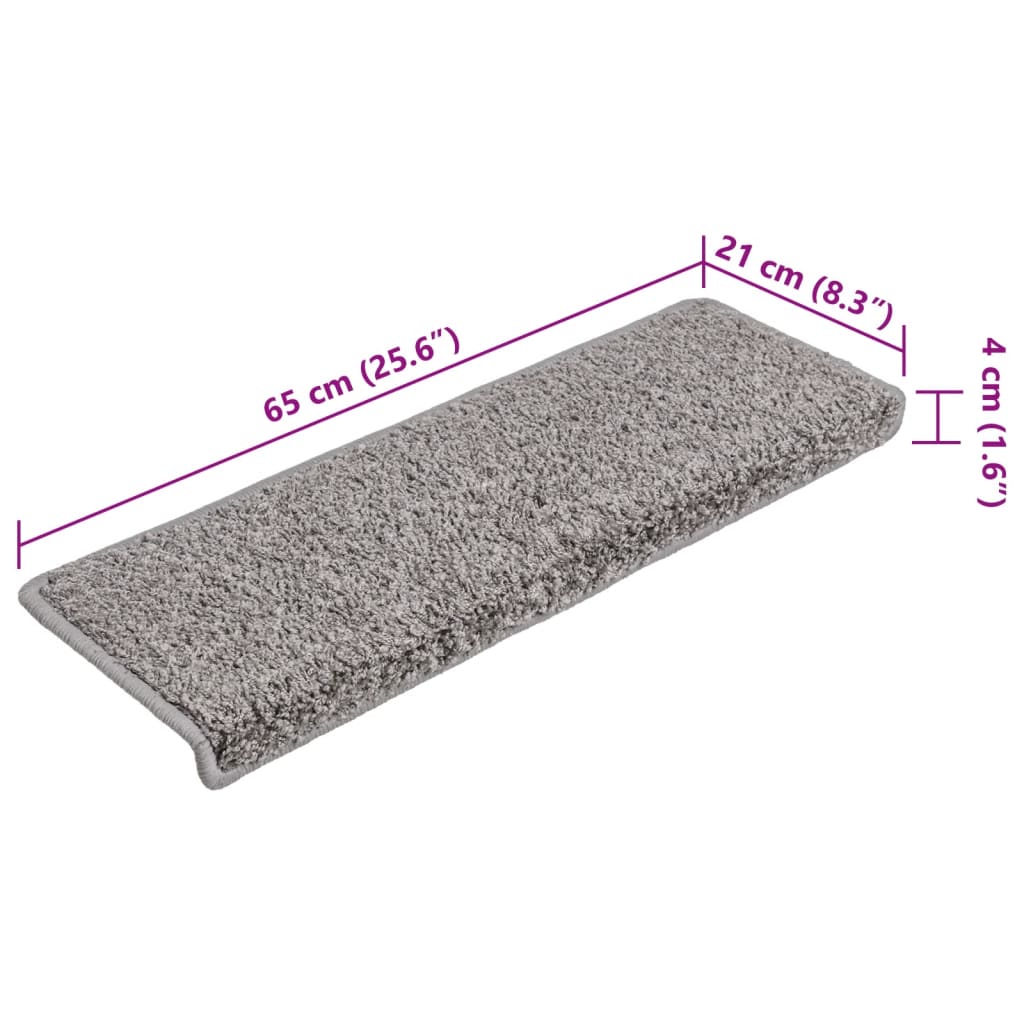 vidaXL Stufenmatten 15 Stk. 65x21x4 cm Grau Rechteckiger Rand