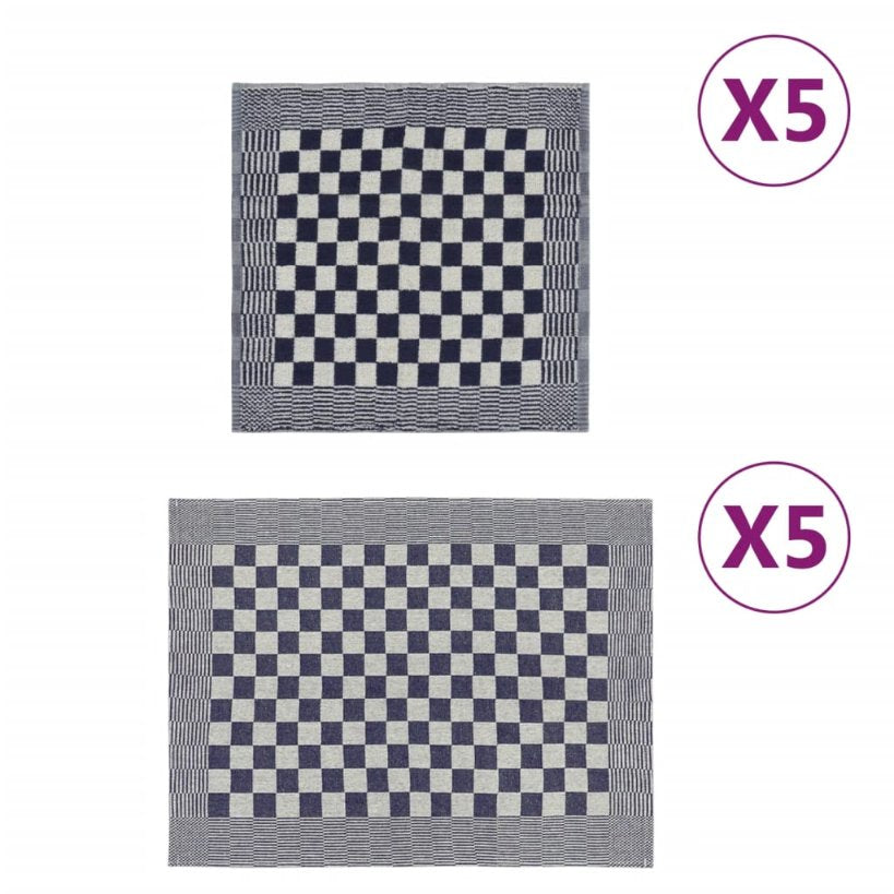 vidaXL 10-tlg. Handtuch-Set Schwarz und Grau Baumwolle