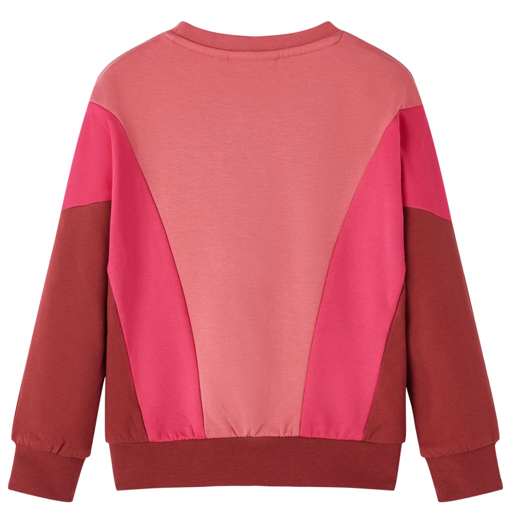 Kinder-Sweatshirt Farbblock Rosa und Henna 92