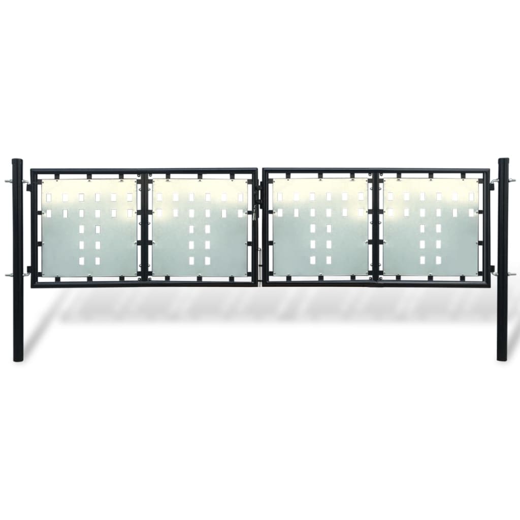 vidaXL Schwarzes Einzeltor für Zäune 100 x 75 cm