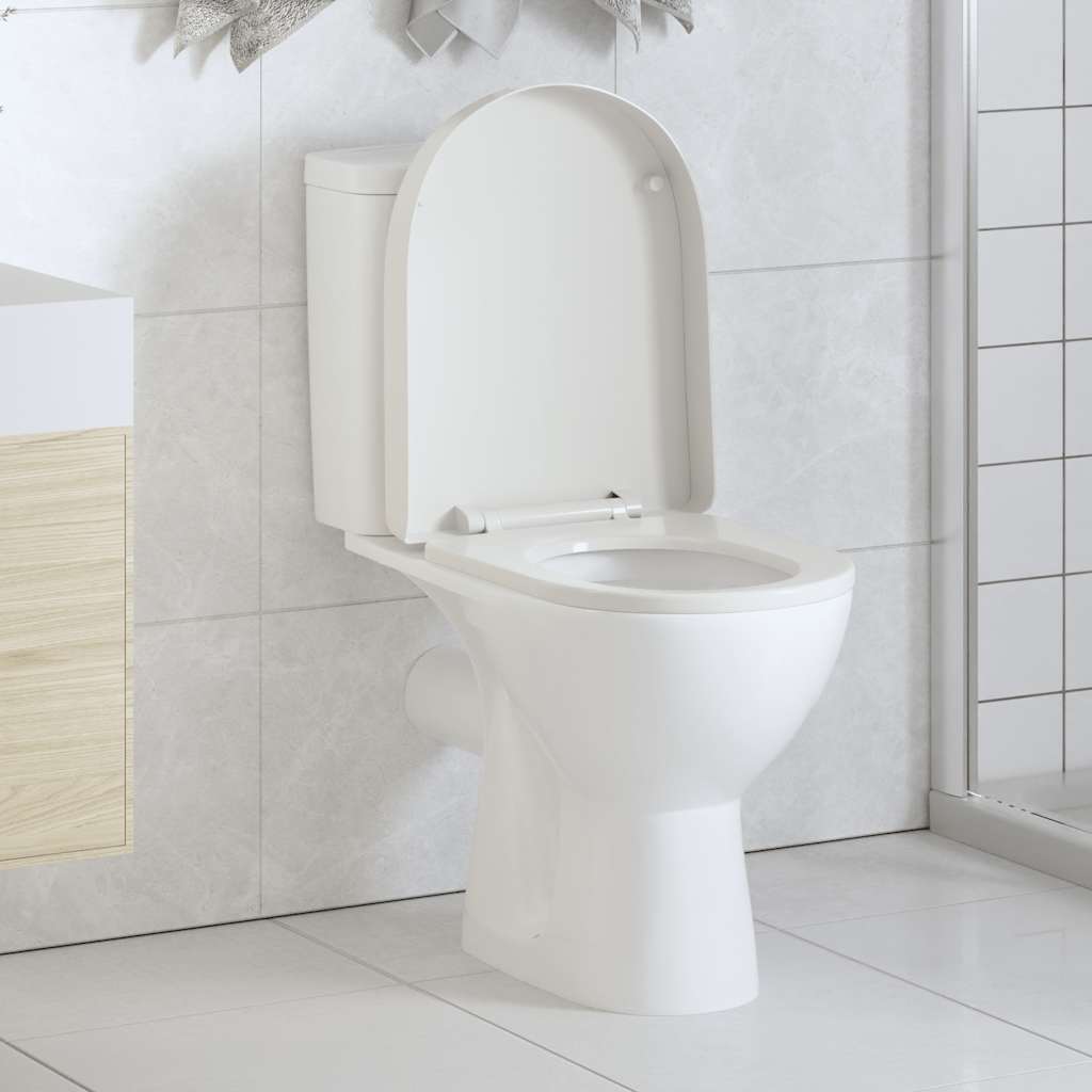 vidaXL Toilettensitz mit Absenkautomatik Weiß Oval